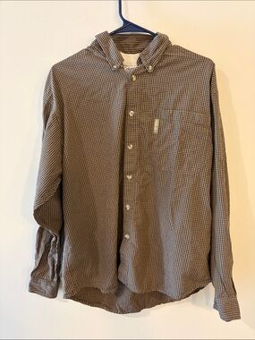 Columbia Men’s Brown Plaid Button-Down Shirt